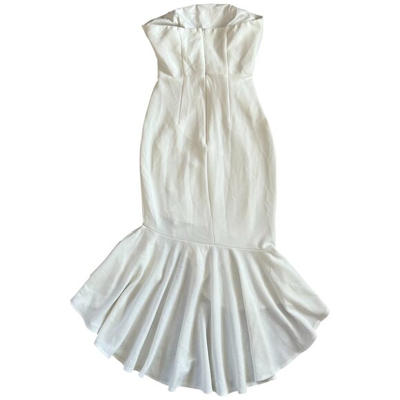 NWT Hello Molly White Strapless High-Low Ruffle Dress S Bridal Party - Picture 5 of 8